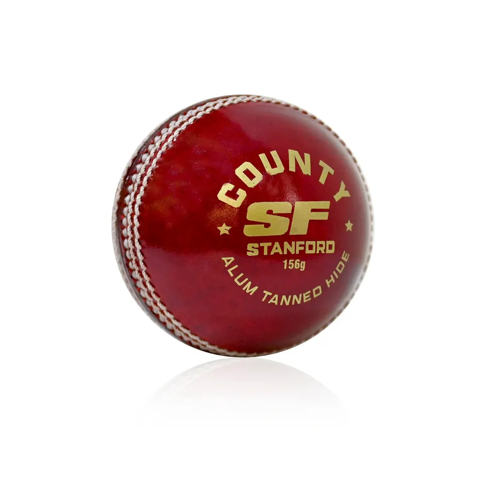 SF County Leather Cricket Ball - Red